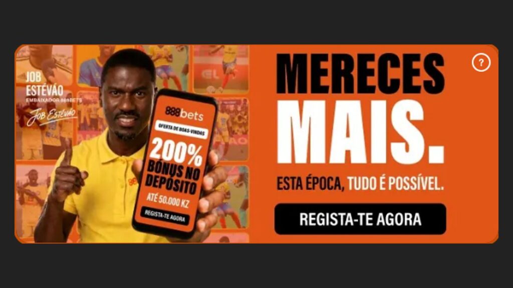 Bónus de boas-vindas de 200% até 50.000 Kz da 888Bets