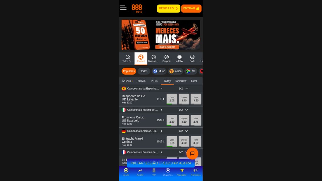 Site móvel da 888Bets no telemóvel