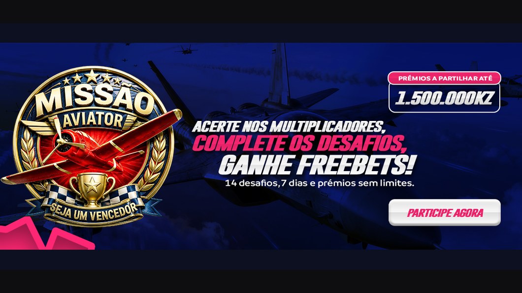 Missões Aviator da Elephant Bet com prémios até 1.500.000 Kz