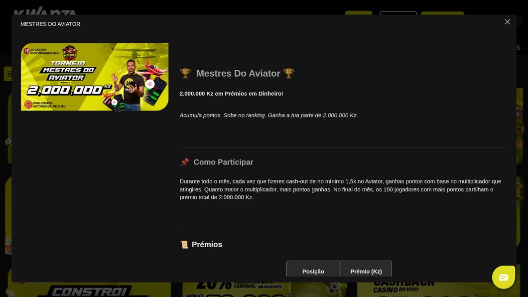 Torneio Mestres do Aviator da Kwanzabet