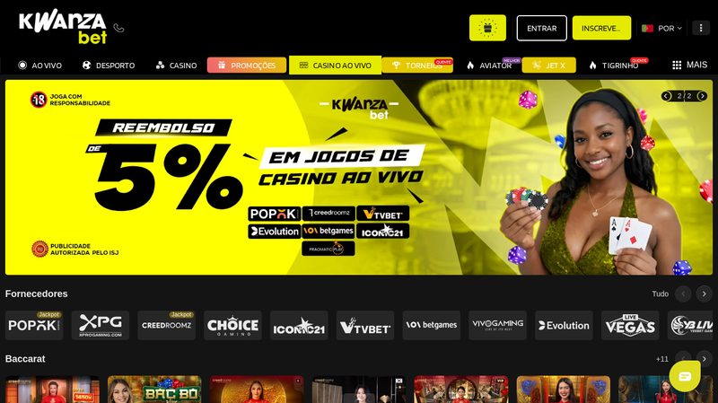 Casino ao vivo da Kwanzabet