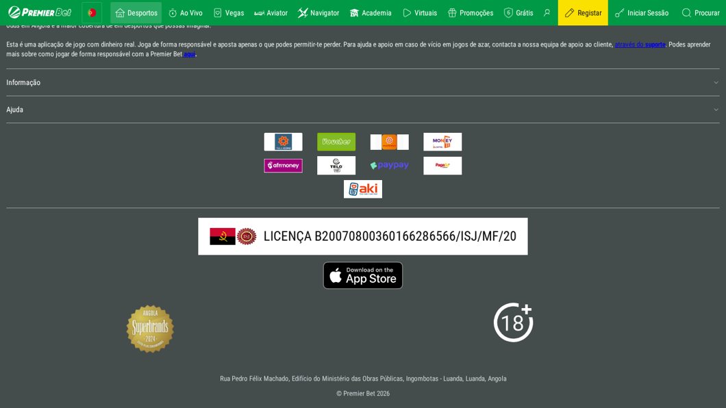 Número de licença do ISJ no rodapé da Premier Bet