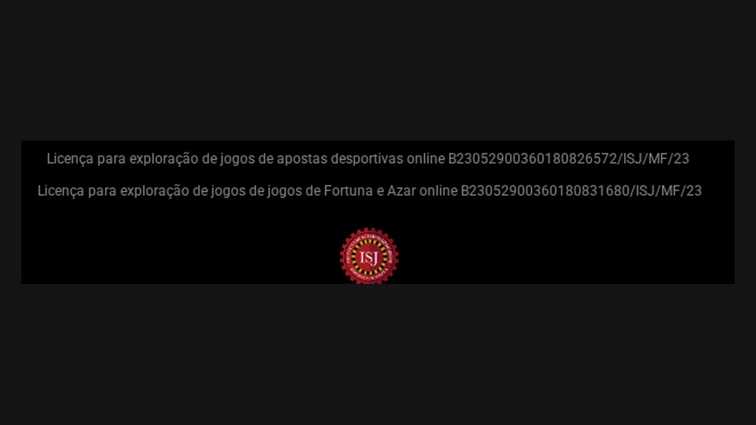 Rodapé da MoBet com as licenças do ISJ