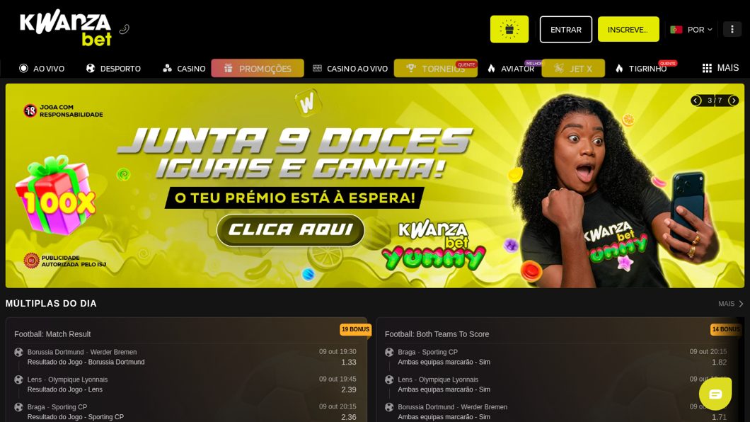 Múltiplas do Dia na Kwanzabet com bónus
