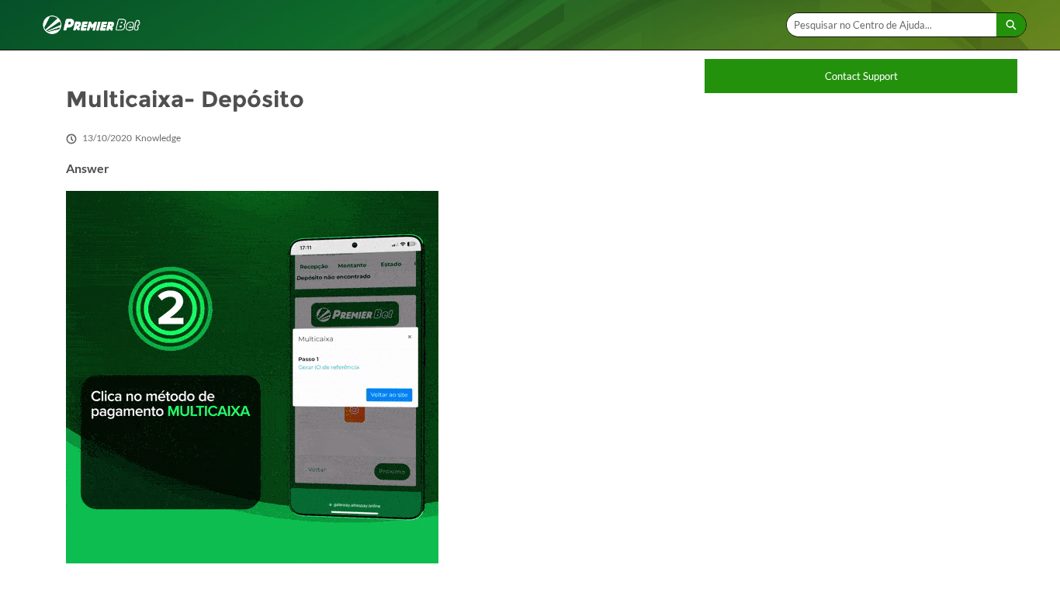 Depósito por Multicaixa na Premier Bet