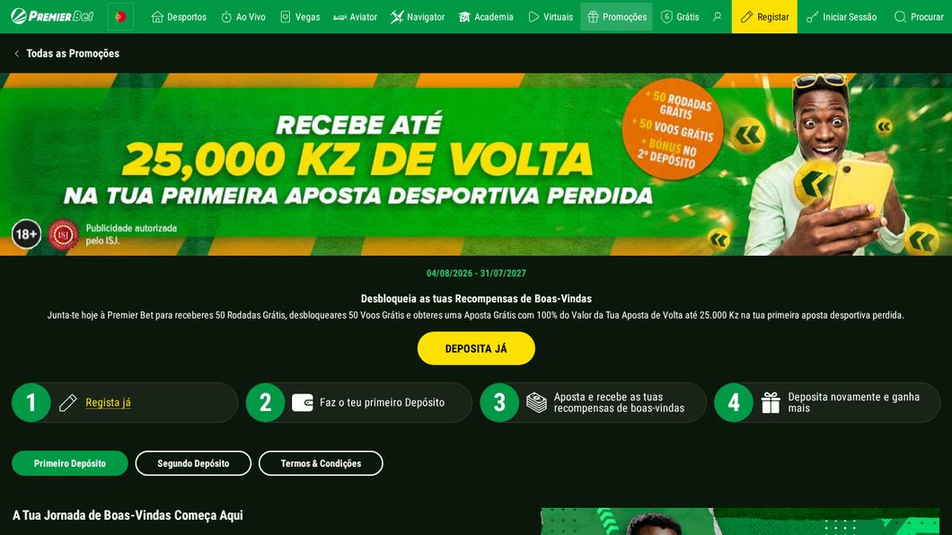 Oferta de boas-vindas da Premier Bet