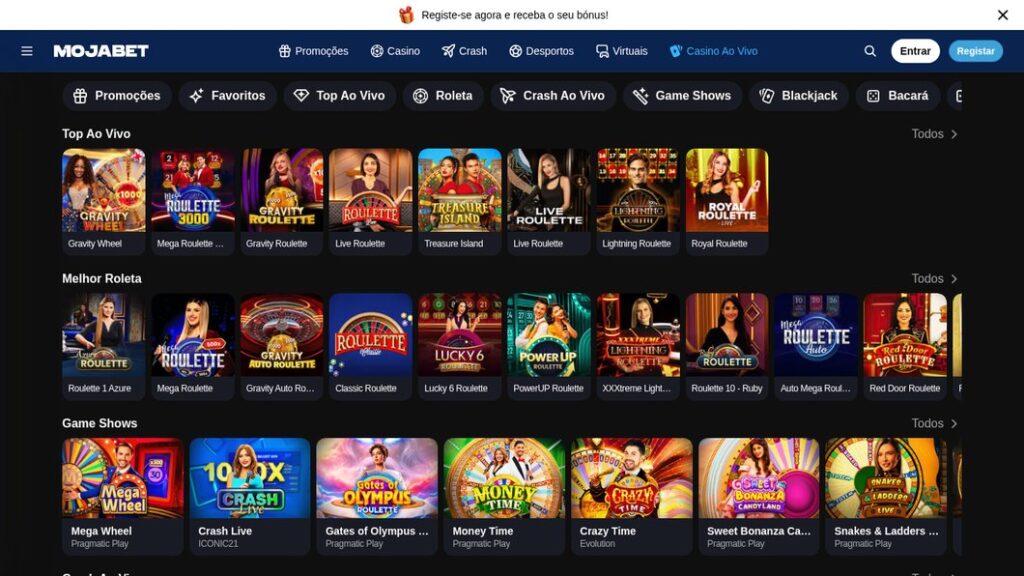Casino ao vivo da MojaBet